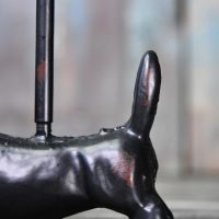 Close-up of the Rustic Black Finish on the Dog