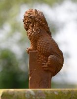 Back of Cast Iron Fierce Chinese Dragon Sculpture