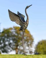 Situ Shot of Freestanding Flamingo Sculpture with Head Up