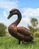 Cast Iron "Hayscot" Antique Copper Swan Garden Sculpture