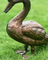 Cast Iron "Hayscot" Antique Copper Swan Garden Sculpture Detail