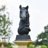Front View of the Cast Iron Horse Head Bust
