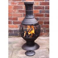Cast Iron & Mesh Chimenea in Situ in the Garden