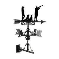 Cast Iron & Steel "Labrador Pair with Couple" Game Season Weathervane Mounted