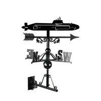 Mounted Cast Iron & Steel Astute Class Submarine Weathervane