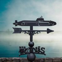 Cast Iron & Steel Astute Class Submarine Weathervane in Situ