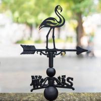 Cast Iron & Steel Cast Iron & Steel Weathervane with Contemporary Flamingo Topper