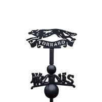 Cast Iron & Steel East Riding of Yorkshire Yeomanry Weathervane on White Background