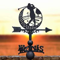 Cast Iron & Steel Weathervane with Female Golfer Motif