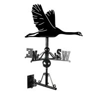 Mounted Cast Iron & Steel Flying Swan Weathervane