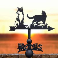 Cast Iron & Steel Fox & Cat Weathervane