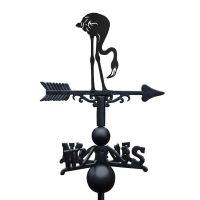 Cast Iron & Steel Head Down Flamingo Weathervane on White Background