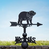 Cast Iron & Steel Weathervane with Hippo Looking Left