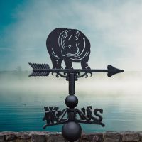 Cast Iron & Steel Weathervane with Hippo Topper