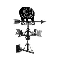 Mounted Cast Iron & Steel Hippo Weathervane - Looking Right