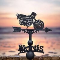 Cast Iron & Steel Hyosung GT250 Motorbike Weathervane in Situ