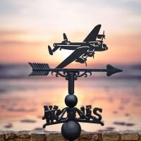 Cast Iron & Steel Lancaster Bomber Weathervane in Situ