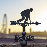 Cast Iron & Steel Weathervane with Male Bowls Player Motif
