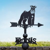 Cast Iron & Steel Weathervane with Miniature Schnauzer Motif