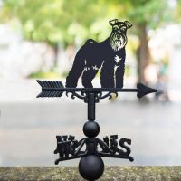 Cast Iron & Steel Weathervane with Miniature Schnauzer Topper
