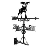Cast Iron & Steel Moose Weathervane Mounted
