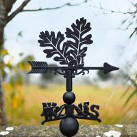 Cast Iron & Steel "Oak Leaves" Weathervane in Situ