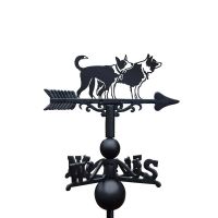 Close-Up of Cast Iron & Steel Pair of Border Collies Weathervane