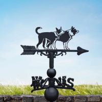 Cast Iron & Steel Weathervane with Pair of Border Collies Motif
