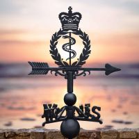Cast Iron & Steel Weathervane with Royal Army Medical Corps Topper
