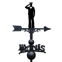 Close-Up of Cast Iron & Steel Royal Navy Officer Weathervane