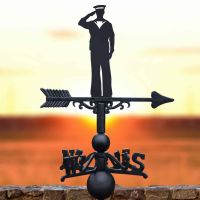 Cast Iron & Steel Royal Navy Officer Weathervane