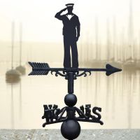 Cast Iron & Steel Weathervane with Royal Navy Officer Design