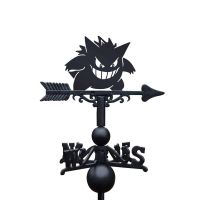 Cast Iron & Steel Second Evolution Purple Monster Weathervane on White Background