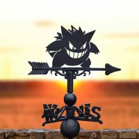 Cast Iron & Steel Second Evolution Purple Monster Weathervane in Situ