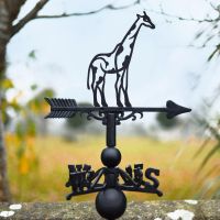 Cast Iron & Steel Spotty Modern Giraffe Weathervane 