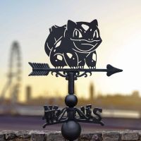 Cast Iron & Steel Weathervane with Unevolved Cartoon Amphibian Character Topper