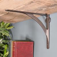 Cast Iron Stylish Architectural Shelf Bracket Holding a Wooden Shelf