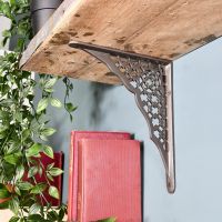 Cast Iron Trellis Patterned Shelf Bracket in Situ in the Home