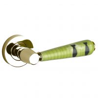 Ceramic Lever Handle Version 5 in Brass
