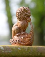 Cast Iron Fire Breathing Chinese Dragon Sculpture
