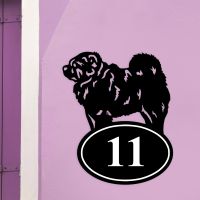 Chow Chow Dog Iron House Number Sign