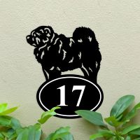 Chow Chow Dog Iron House Number Sign