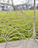 Details On The Back Of The Cream Arbour Garden Bench 