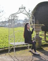 “Christiana" Cream Arbour Garden Bench To Scale