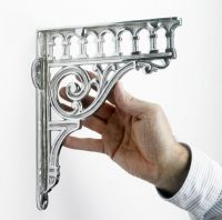 Bright Chrome Shelf bracket - Railway design