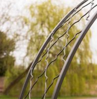 Close-up of the Detail on the Circular Grey Rose Arch