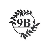 Circular Leaf House Number Sign in Black