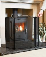 Scale Shot Of Classic Black Three Fold Fire Guard
