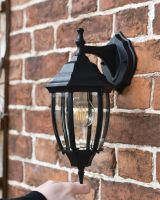 Traditional Black "Clear Skies" Aluminium Victorian Top Fix Wall Lantern