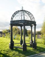 Ornate Deluxe Wrought Iron "Somerford" Garden Gazebo - Midnight Black